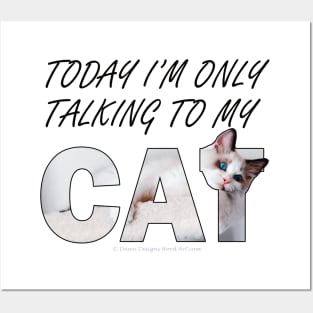 Today I'm only talking to my cat - white long hair siamese cat oil painting word art Posters and Art